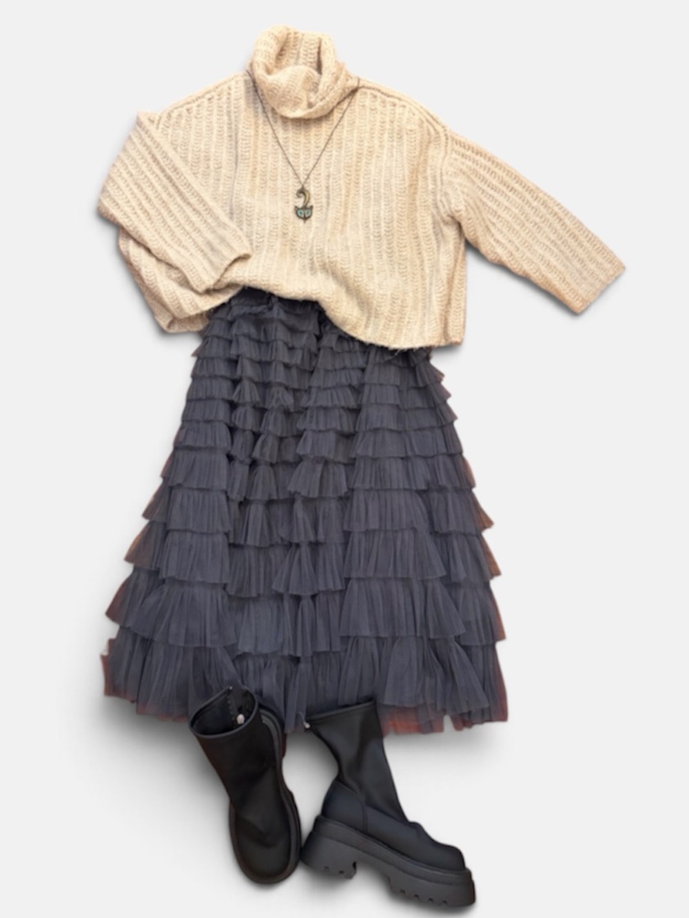 Free People Sweetheart Swim Too Deep Ribbed Turtleneck Sweater Wool Alpaca XS
